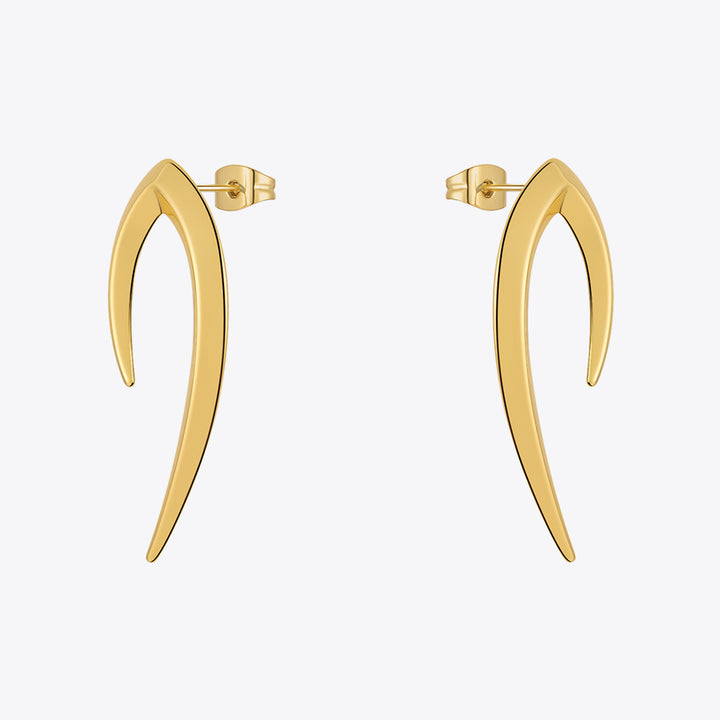 18k goudplaten messing origineel ontwerp geometrische punk scherpe kegel stud oorbellen