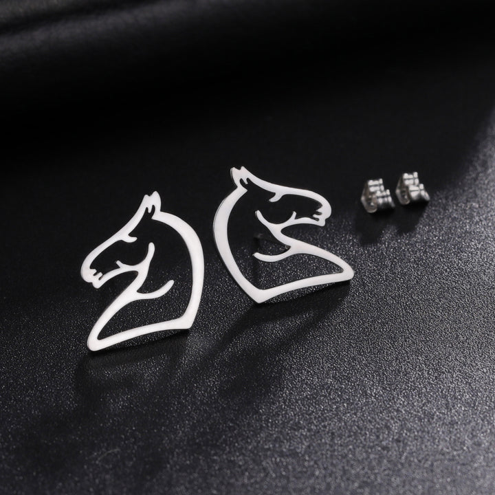 Titanium Steel Fashion Simple Cartoon Cute Simple Stroke Hollow Out Stainless Steel Studs