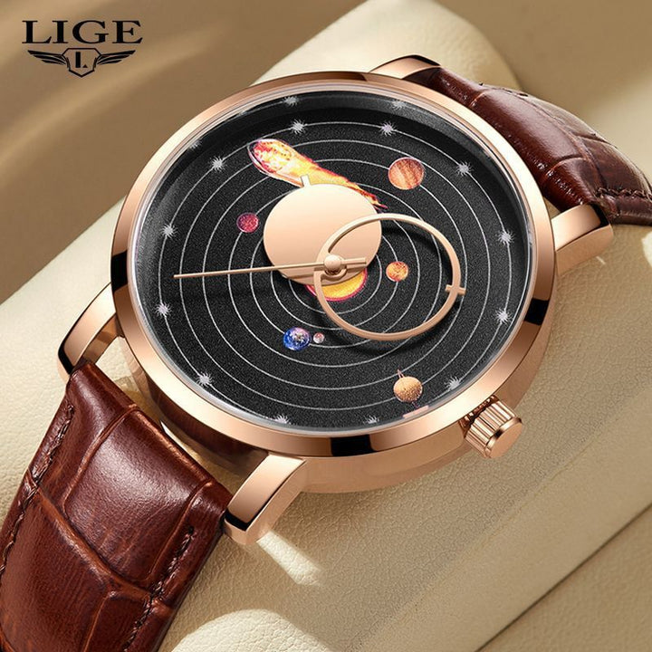 Klassieke kleine en eenvoudige casual kwarts lederen horlogeband trend Watrproof horloge