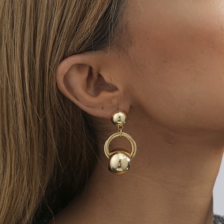 Divat népszerű arany átszúrott geometriai fülbevalók