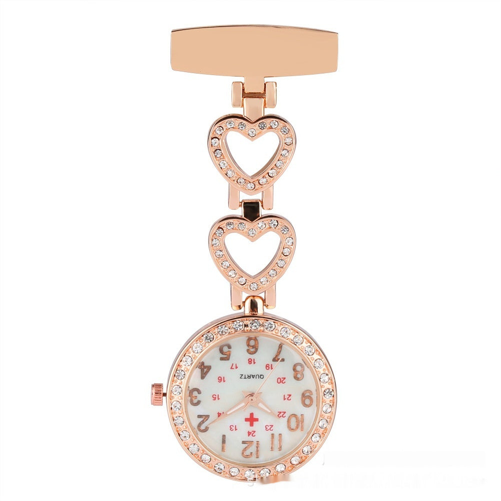 Roller Diamond Nurse's Watch Hangend Chest Watch Portable Pocket Watch Ladies