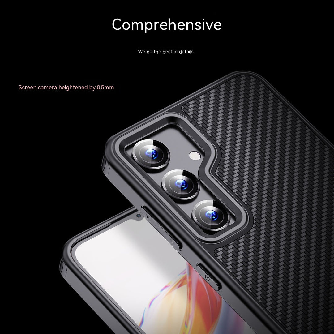 Phone Case Aramid Fiber Frosted Drop-resistant Protective Cover Magnetic Shell