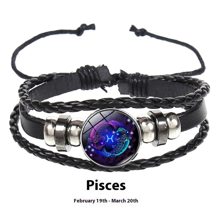 12 Constellation Bracelets à couple lumineux tissé multicouche
