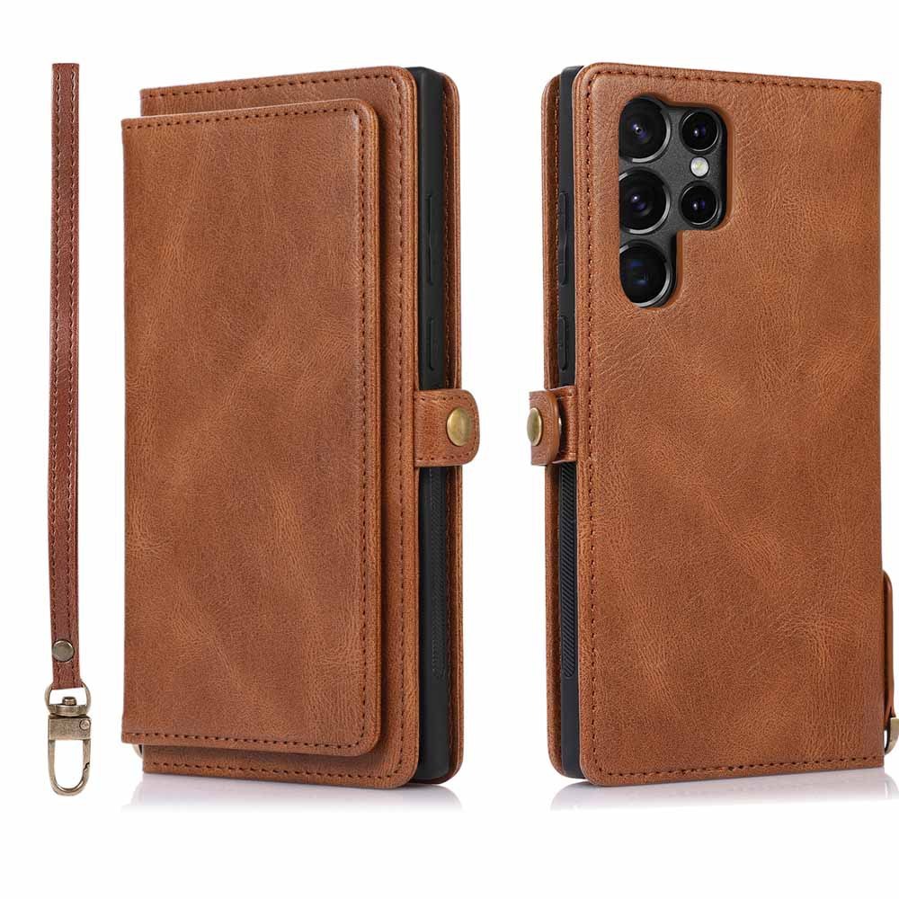 Multi-card Leather Crazy Horse Pattern Magnetic Suction Phone Case