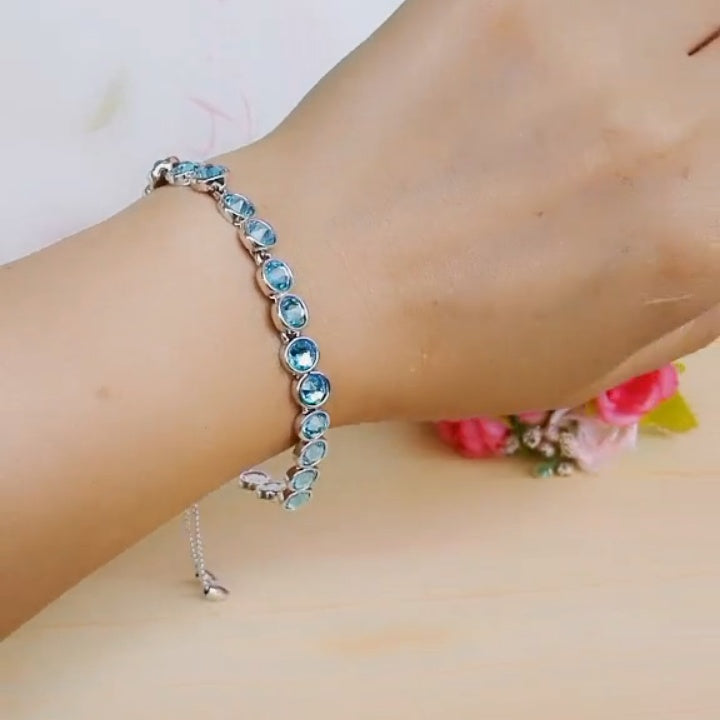 Temperament Austrian Crystal Adjustable Bracelet Hand Ornaments For Girlfriends' Birthday Gifts