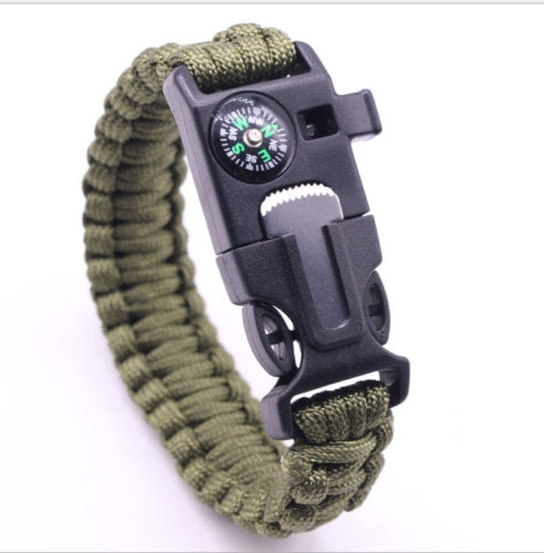 Notfall -Paracord -Armbänder, Überlebensarmband mit eingebettetem Kompass -Pfeifen Überleben Feuer Starter -Schaberzubehör, Anzug zum Wandern, Campen, Angeln und Jagd