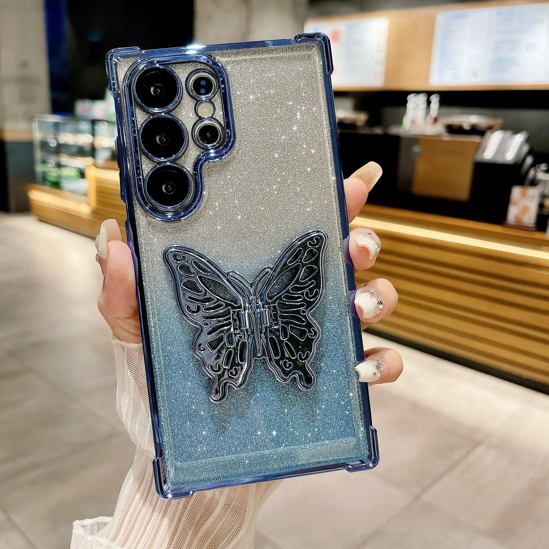 Funda de teléfono de Stand Butterfly anti -Drop de cuatro esquina