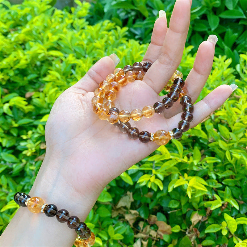 Brazalete de bola de cristal natural de moda femenina