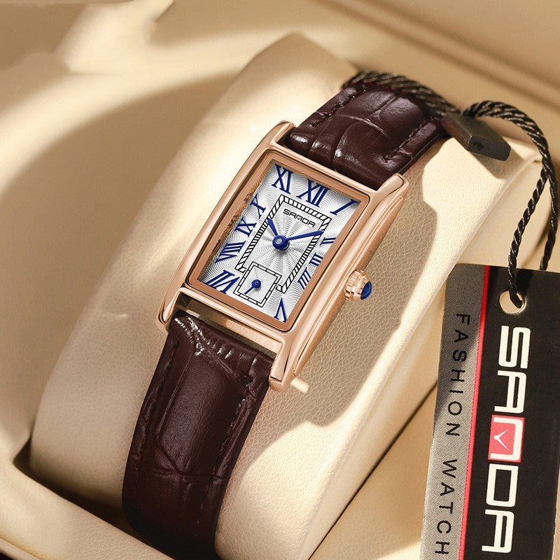 Square Steel Belt Roman Digital Waterproof Quartz Women's Belt Watch