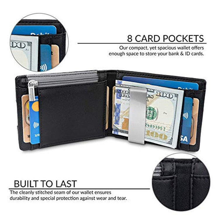 Herrenkartenhalter Faserleder Money Clip Wallet