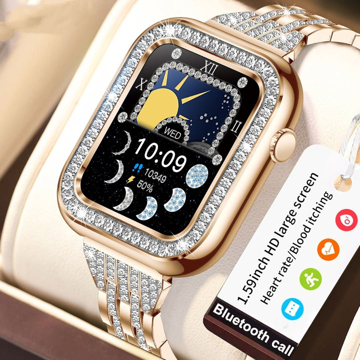 New Square Fashion Women Smart Wall Wallwatch Diamond Waterproof