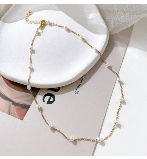 Collier de pendentif de perle élégant simple de niche de la Corée du Sud