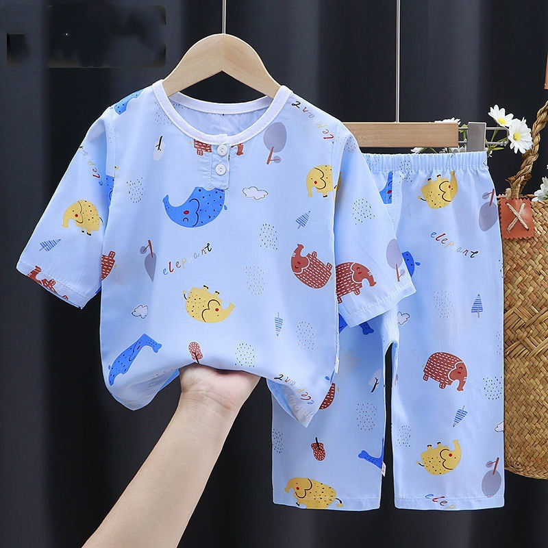 Vêtements d'été en soie en soie de climatisation des vêtements pour bébé