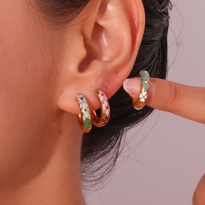 Boucles d'oreilles en acier inoxydable simples pour femmes