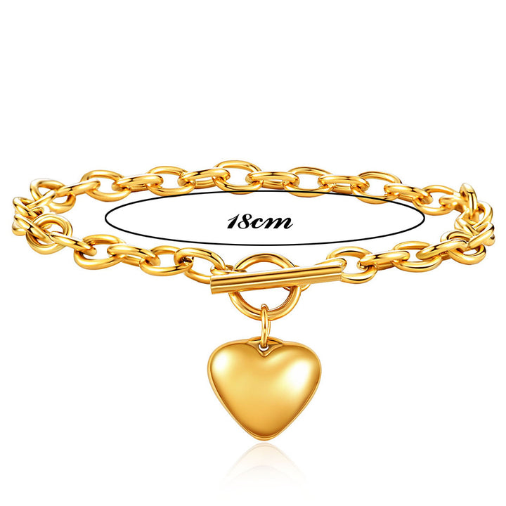 Stainless Steel OT Buckle Heart-shaped Suit Bracelet