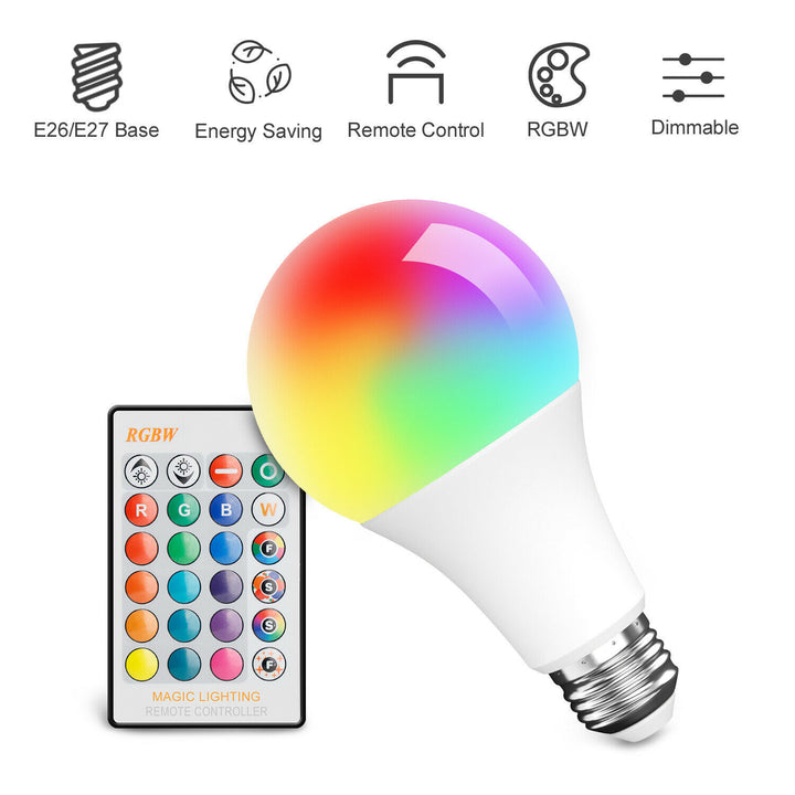 LED-lyspære 15W RGB Smart Wireless Remote Dimmable Lamp Color Changeing Smart WiFi LED Light Bulb Multi-Color For Alexa
