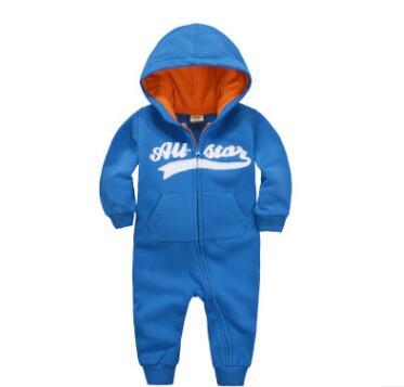 Baby onesies herfst en winter babykleding baby plus fluwelen kap lange mouwen romper romper kinderkleding