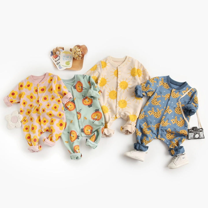 Roupas de bebê Cartoon macacão de mangas compridas