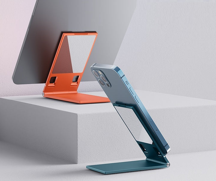 Desktop folding bærbar mobiltelefonholder med speil