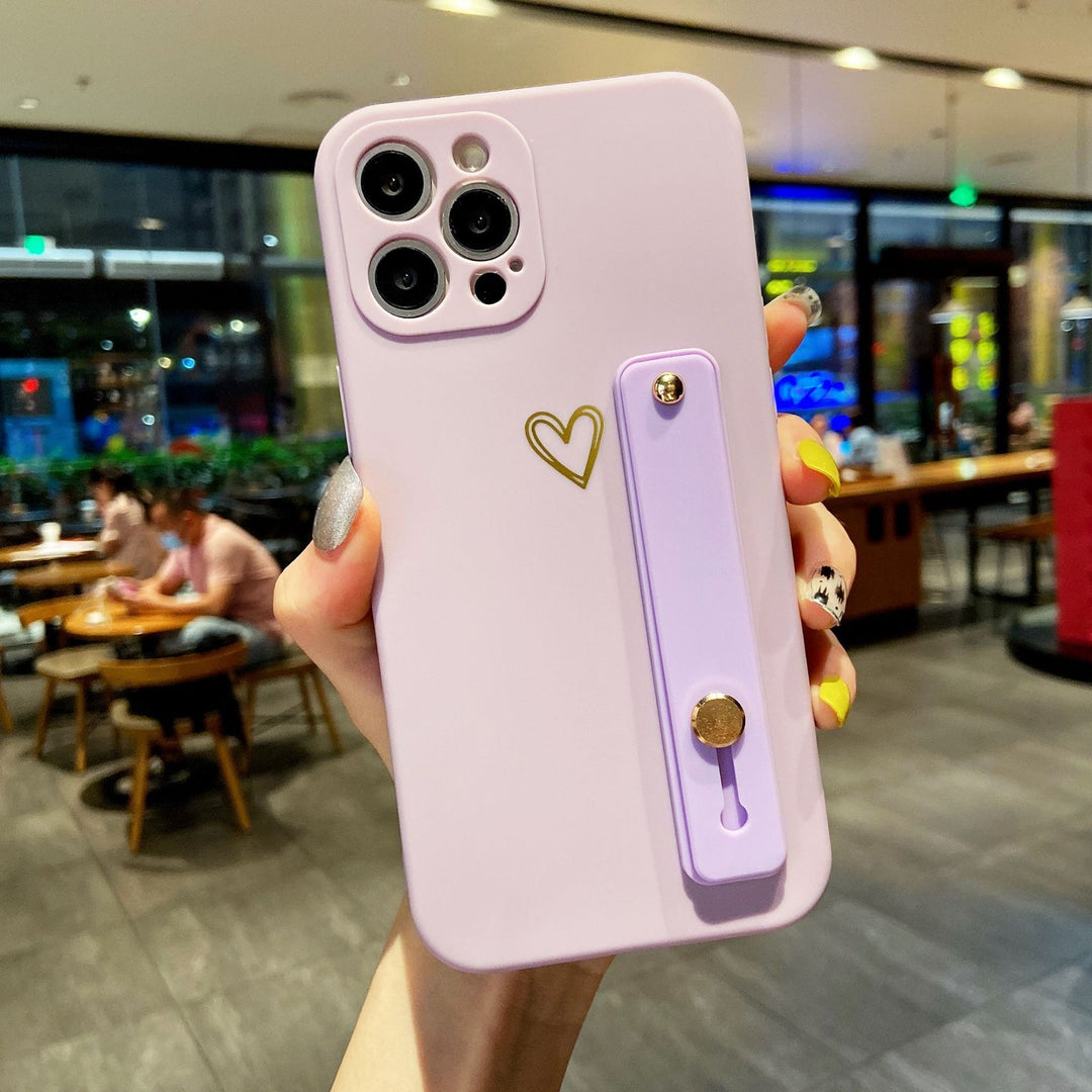 Hot Stamping Heart Bracket Phone Case Cover