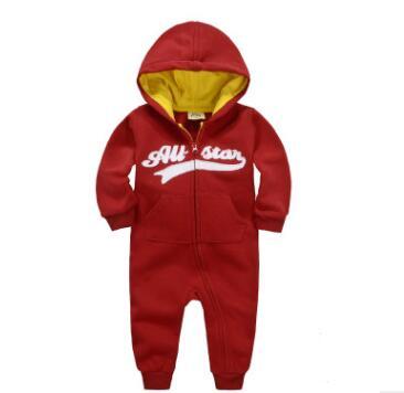 Baby onesies herfst en winter babykleding baby plus fluwelen kap lange mouwen romper romper kinderkleding