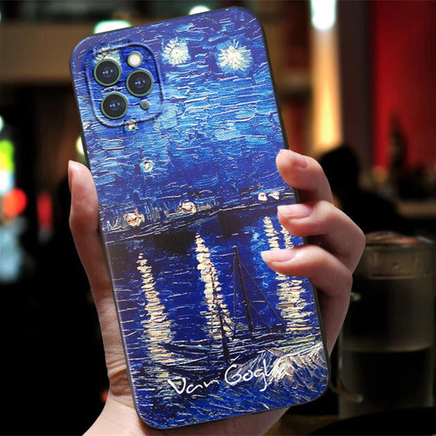 Van Gogh Starry Sky Mobil Telefon 3D Yumuşak Kılıf