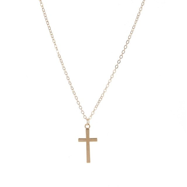 Simple Fashion Cross Gold And Silver Pendant Necklace