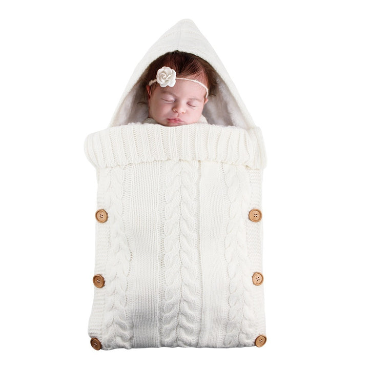 Plush Sleeping Bag Baby Stroller Warm Button Sleeping Bag