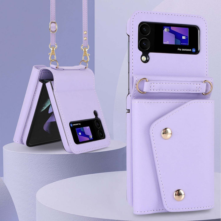Crossbody Folding Leather Case Multi-card Flip Phone Case