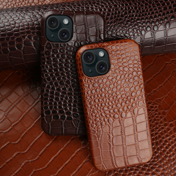 Anti-fingerprint Half Pack Anti-fall Genuine Leather Phone Case