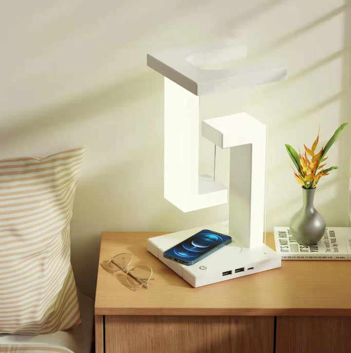 Lámpara de balance de mesa de carga de carga inalámbrica creativa para teléfonos
