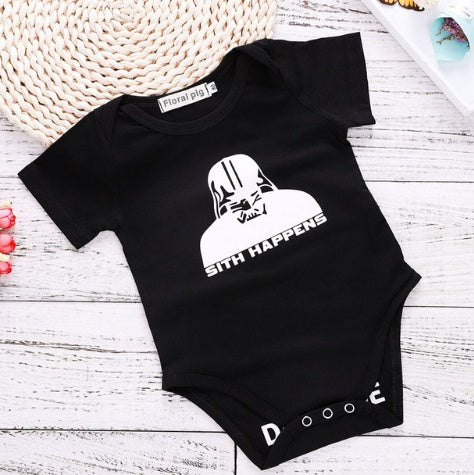 Ropa de bebé recién nacido Funny 1er cumpleaños Carta de papá blanca de manga corta Bodysuits pequeños algodón de algodón