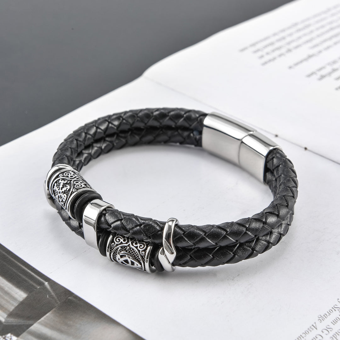 Multi-Layer-Lederarmband für Männer mit Leder