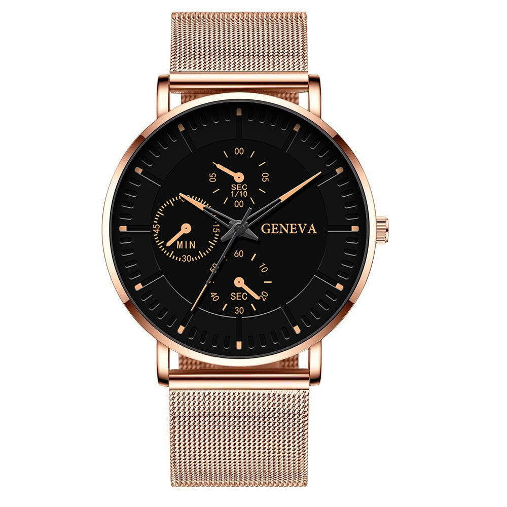 Sangle en mailles de la mode coréenne Watch pour hommes Simple