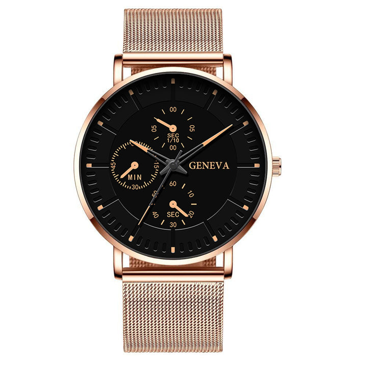 Sangle en mailles de la mode coréenne Watch pour hommes Simple