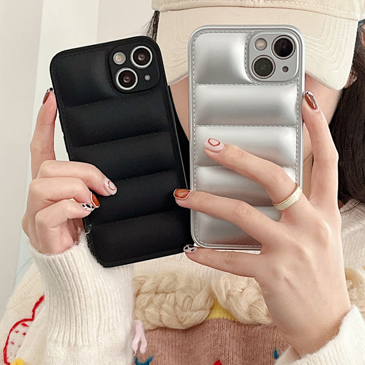 Household Solid Color Down Jacket Phone Case Protective Sleeve