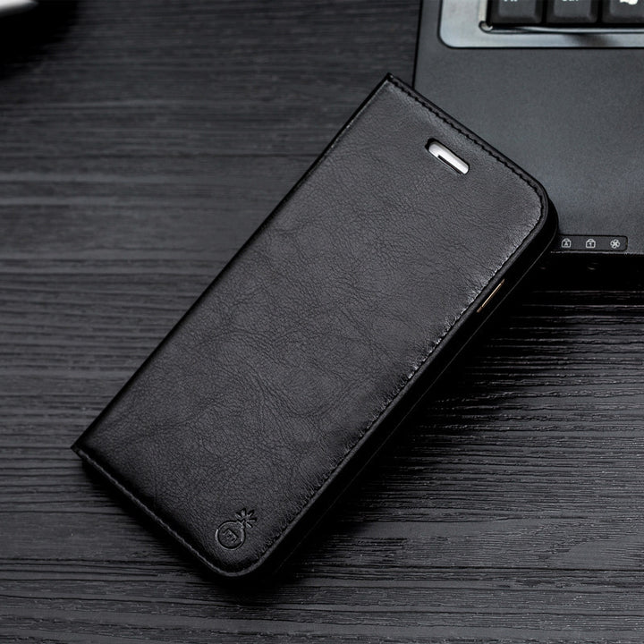 Flip Phone Case Cuir Case Strong Aimant pour attirer du cuir authentique