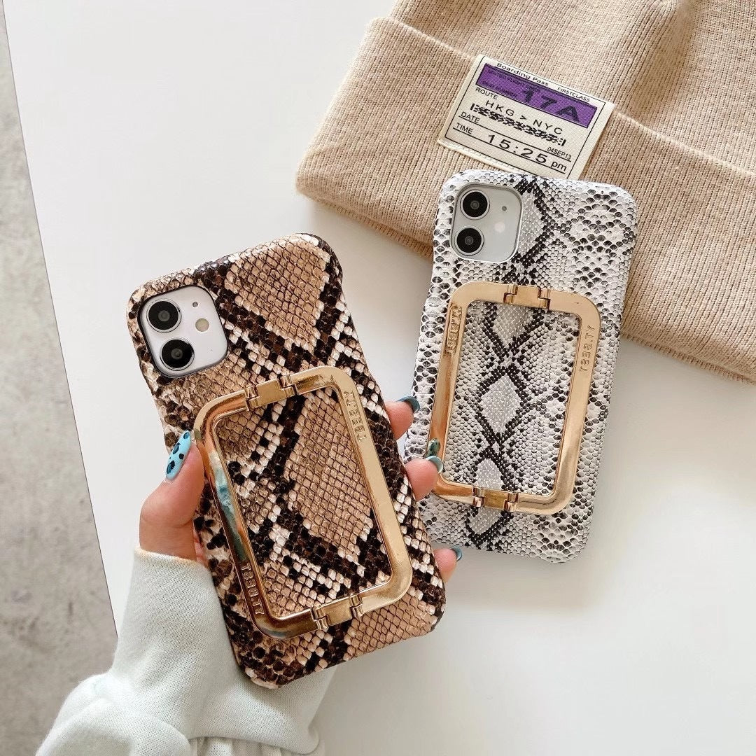 Phone Case Pattern Square Buckle Bracket Metal Protective Cover