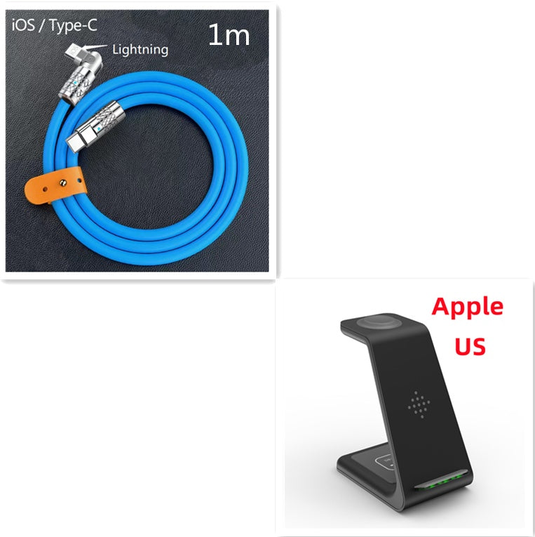 3 I 1 Fast Charging Station Wireless Charger Stand Wireless Quick Charge Dock för telefoninnehavare
