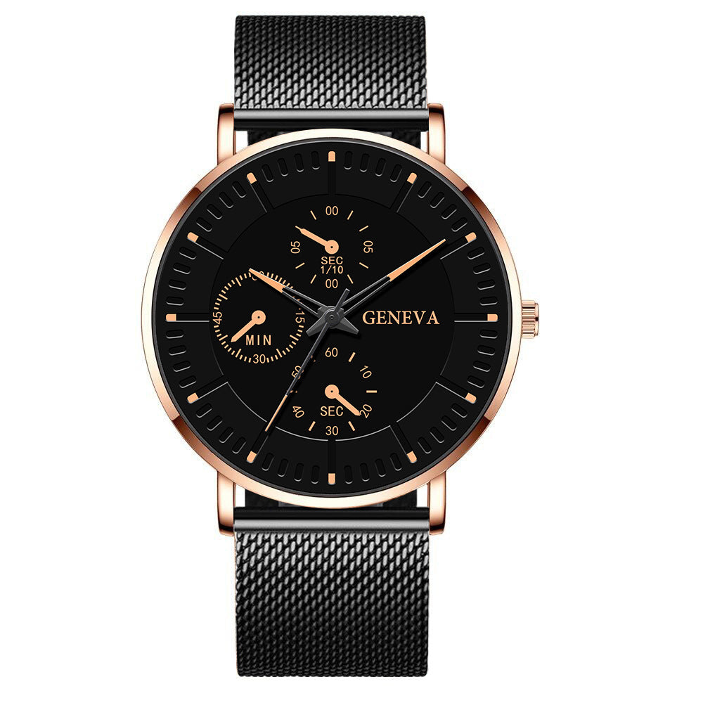 Sangle en mailles de la mode coréenne Watch pour hommes Simple