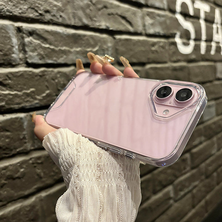 New Transparent Simple Metal Button Drop-resistant Phone Case