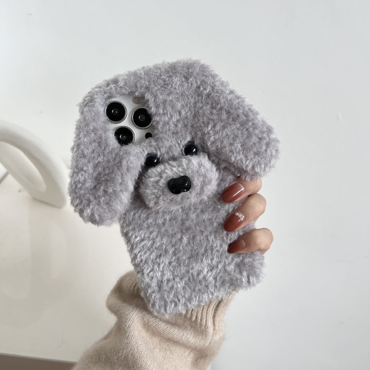 Creative Fashion Poodle Plush Case teléfono