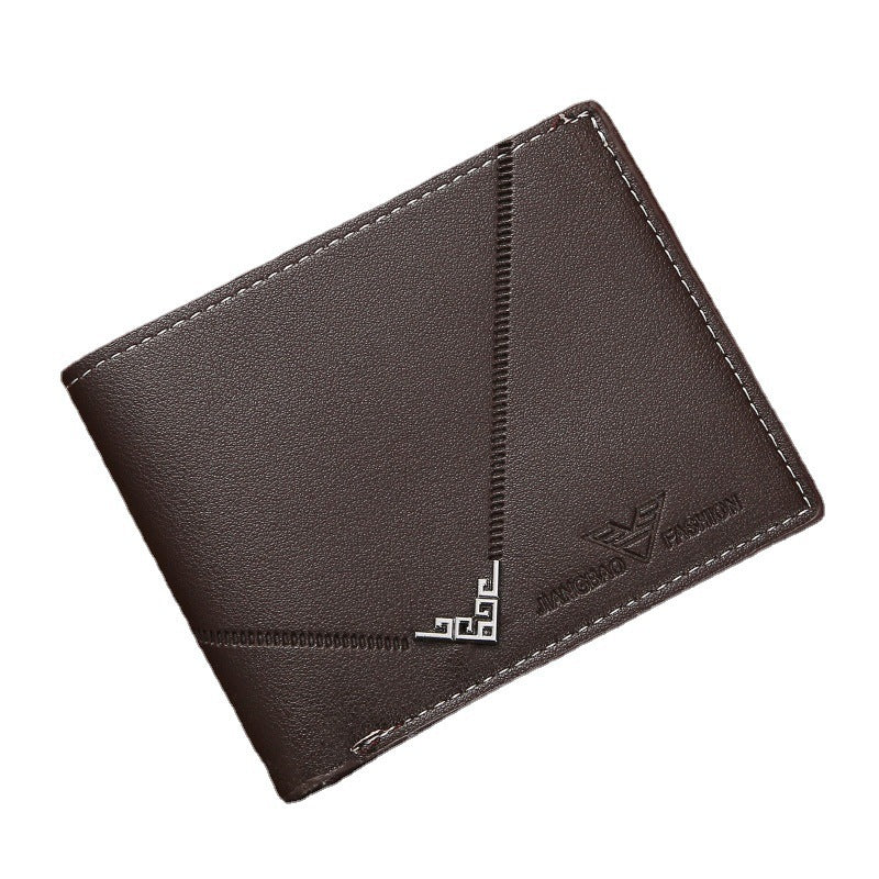 Herren-Einfachheit Mode Multi-Card-Slot-Litschee-Muster kurzer Brieftasche