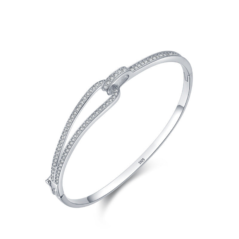 S925 Sterling Silver Bracelet Diamond Geometric Bracelet