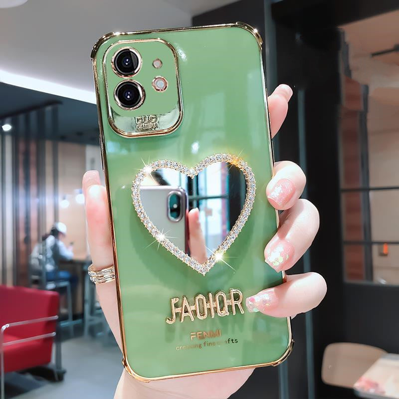 Compatibel met Apple , Creatieve make-up spiegel high-end mobiele telefoon hoesje zachte shell