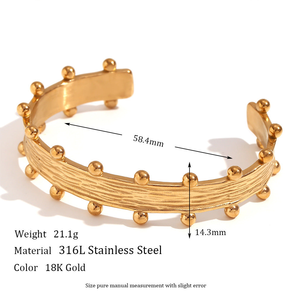 Niche roestvrij staal 18k gouden platte gegoten geborstelde armband