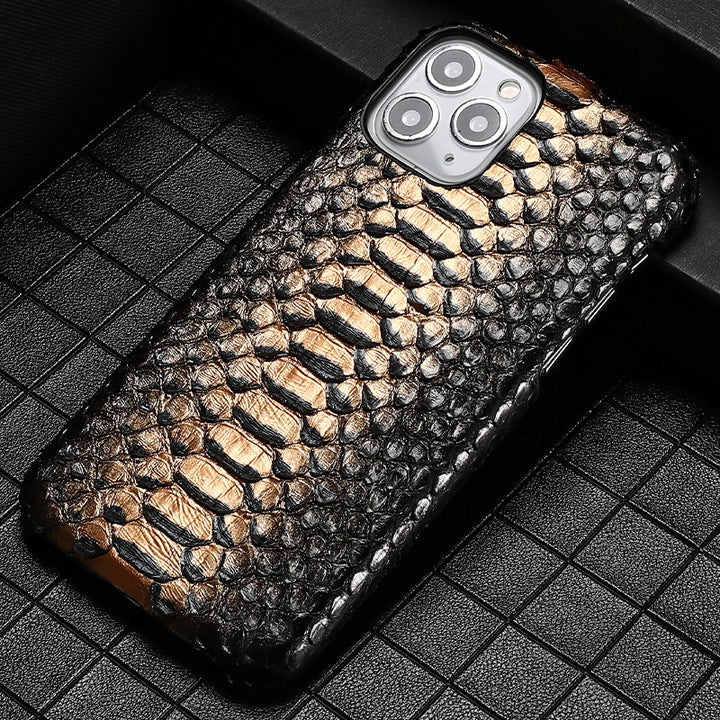Étui de téléphone de luxe haut de gamme en cuir python mâle