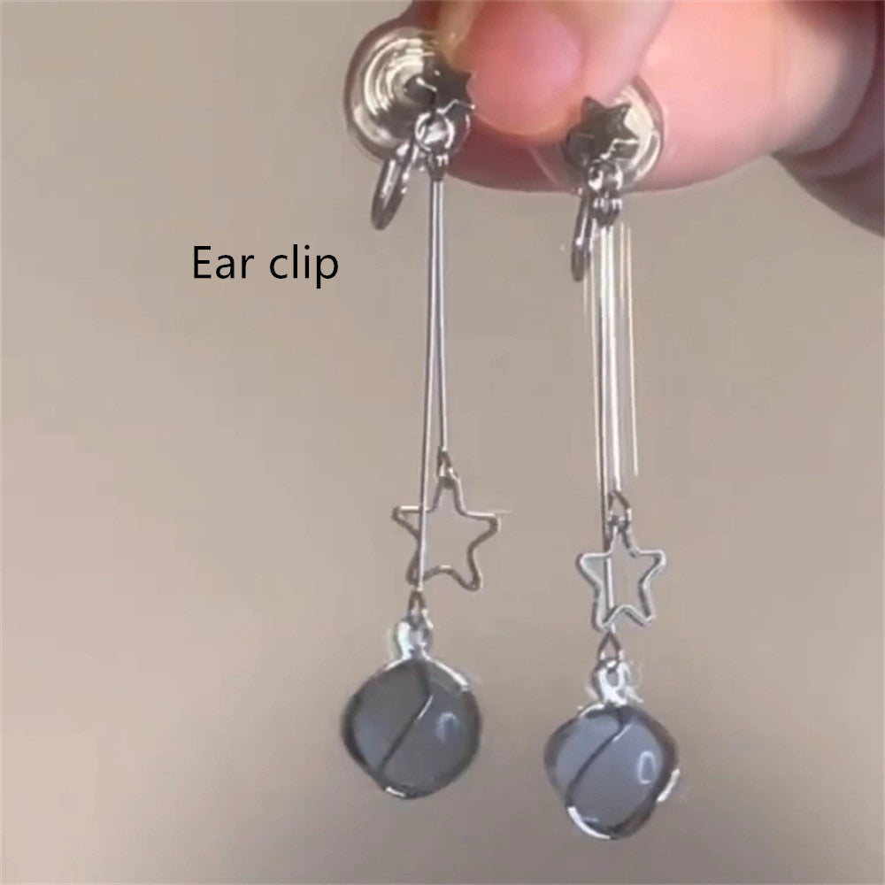 Clipul lung de urechi opal pentru femei