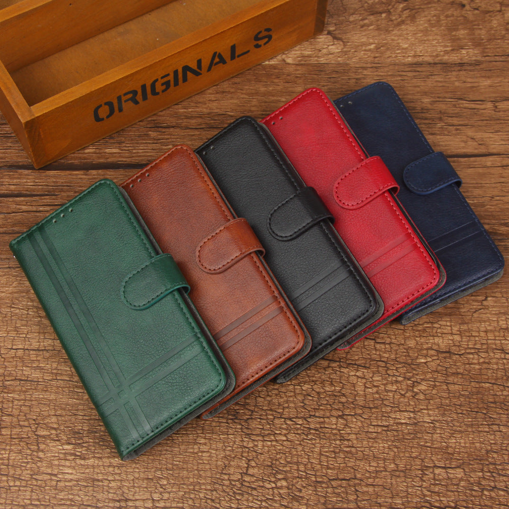 Präglad Flip Business Card Wallet Protective Cover