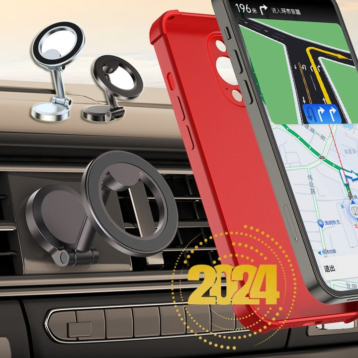 Magnetisk biltelefonmontering All-metall sammenleggbar telefonholder for bilens sterkeste magnet dashbord telefonmontering for telefon
